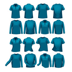Naklejka premium SET MOCK UP 3d polo SHIRT OR CLOTH vector