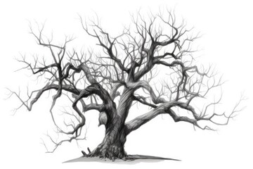 Fototapeta na wymiar leafless tree in black and white. Generative AI