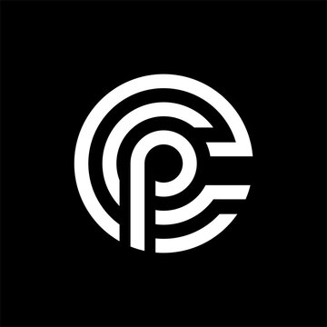 Logo design circle monogram alphabet letter icon CCP, PCC, CPC, C, P and C