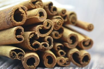 Obraz na płótnie Canvas Cinnamon Sticks Close Up