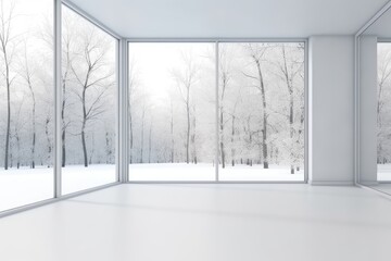 an Empty Room with Abundant Natural Light Coming Through the Windows. Generative AI