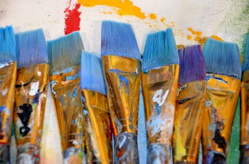 Fototapeta na wymiar Paintbrushes up close