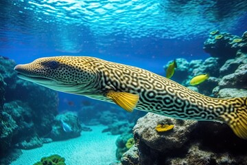 Fototapeta na wymiar colorful tropical fish swimming in a coral reef. Generative AI