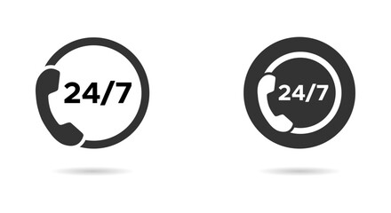 Twenty four seven call center support vector icons
