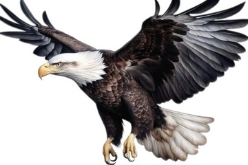 an eagle in flight with its majestic wings fully extended. Generative AI