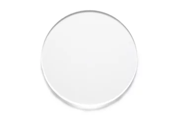 Fotobehang blank round acrylic block isolated on white background © koosen