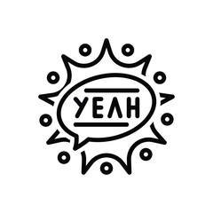 Black line icon for yeah 