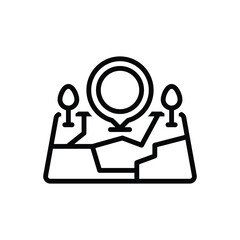 Black line icon for acre 