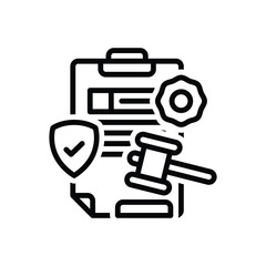 Black line icon for compliant 