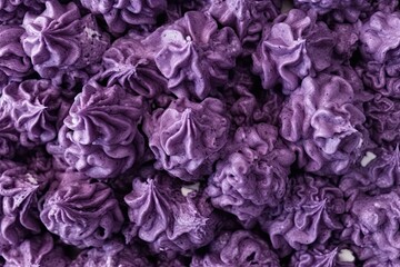 field covered in blooming purple flowers. Generative AI