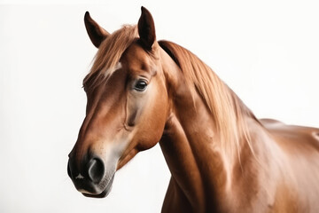 Naklejka premium Portrait of a brown horse