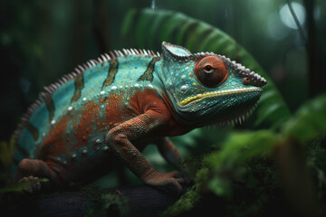 Fototapeta premium Chameleon - Generative AI