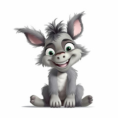 Happy Baby Donkey. Generative AI