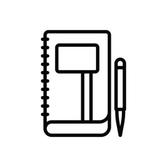 Black line icon for notebook 