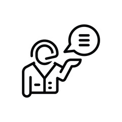 Black line icon for speaks 