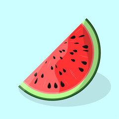 Watermelon flat illustration. Stylized vector drawing. Best for print, package, advertising, logo creating and branding design.