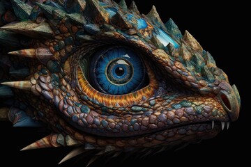 Fototapeta premium dragons eye in intricate detail. Generative AI