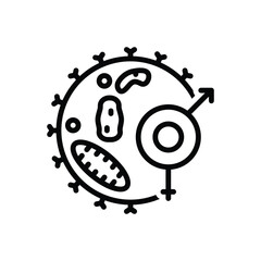 Black line icon for std sexually 