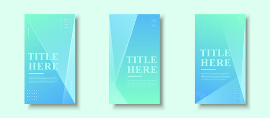 Creative Story Package background. colorful, gradation of blue and green, elegant, memphis style