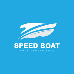 Speed Boat Logo, Fast Cargo Ship Vector, Sailboat, Design For Ship Manufacturing Company, Waterway Shipping, Marine Vehicles, Transportation