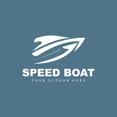 Speed Boat Logo, Fast Cargo Ship Vector, Sailboat, Design For Ship Manufacturing Company, Waterway Shipping, Marine Vehicles, Transportation