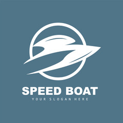 Speed Boat Logo, Fast Cargo Ship Vector, Sailboat, Design For Ship Manufacturing Company, Waterway Shipping, Marine Vehicles, Transportation