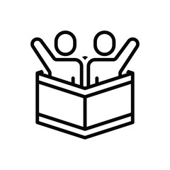 Black line icon for contains 