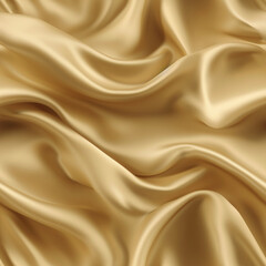 Fototapeta premium Luxury blond gold silk fabric texture, elegant seamless pattern, realistic light and shadow background, photorealistic wallpaper, generative ai