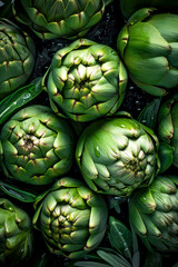 Fototapeta premium Fresh artichoke background, ai