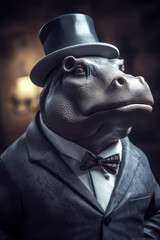 mafia hippopotamus surrealism , ai