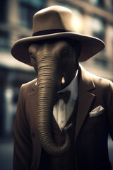 mafia elephant surrealism, ai
