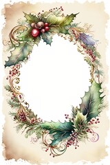 Fototapeta premium Watercolor Christmas abstract templates. Universal Winter,Generative AI