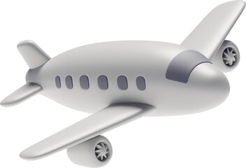 3D airplane transparent background. Aircraft, Aeroplane 3d.