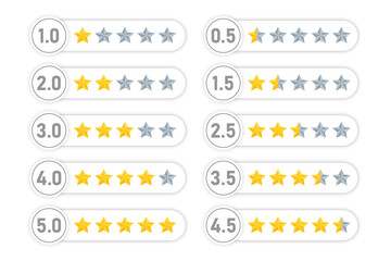 rating stars review feedback icon symbol quality product service customers rate template design