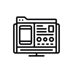 Black line icon for gui  