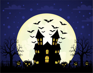 Halloween background in flat design