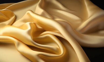  a close up of a yellow cloth with a black background.  generative ai