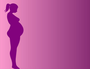 Fototapeta na wymiar silhouette of a pregnant woman