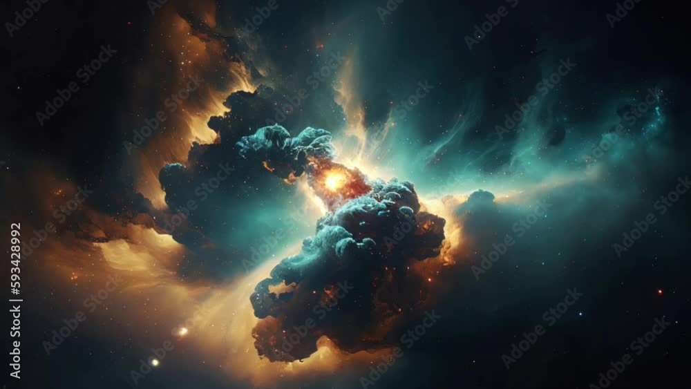 Wall mural space and glowing nebula background. motion.
