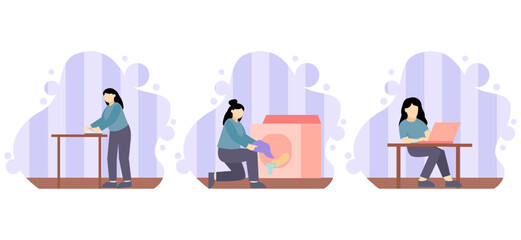 Flat Bundle Labour Day Design Illustration