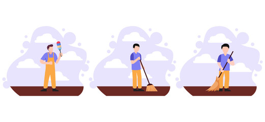 Labour Day Flat Bundle Design Illustration