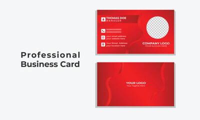 Vector creative business card template with red. 