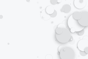 Random shifted white circle background wallpaper banner pattern with copy space