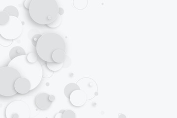 Random shifted white circle background wallpaper banner pattern with copy space