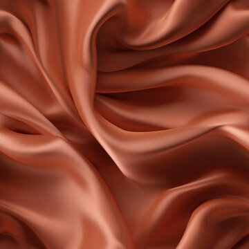 Luxury terracotta silk fabric texture, elegant seamless pattern, realistic light and shadow background, photorealistic wallpaper, generative ai