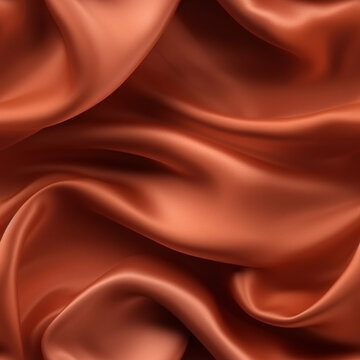 Luxury terracotta silk fabric texture, elegant seamless pattern, realistic light and shadow background, photorealistic wallpaper, generative ai