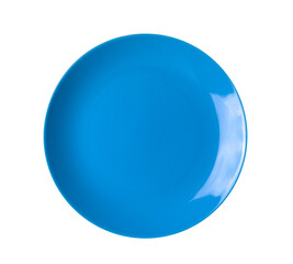 blue ceramic plate on transparent png