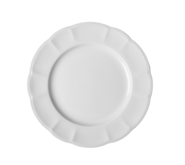 white ceramic plate on transparent png