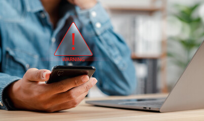 Detects cyber threats, hackers, computer viruses and malware. System hacked alert after cyber...