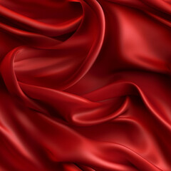 Fototapeta na wymiar Luxury passion red silk fabric texture, elegant seamless pattern, realistic light and shadow background, photorealistic wallpaper, generative ai